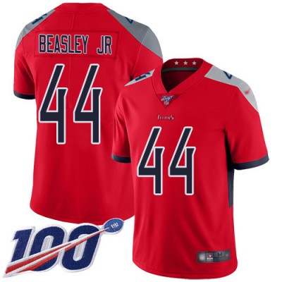 Nike Tennessee Titans #44 Vic Beasley Jr Red Men's Stitched NFL Limited Inverted Legend 100th Season Jersey Men's